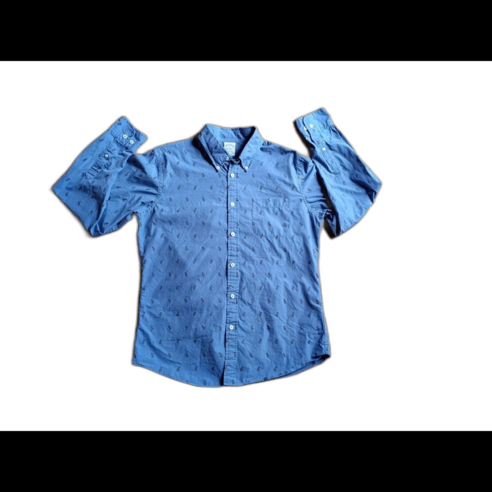 Brooks Brothers Deer Embroidered Short Sleeve Shirt M